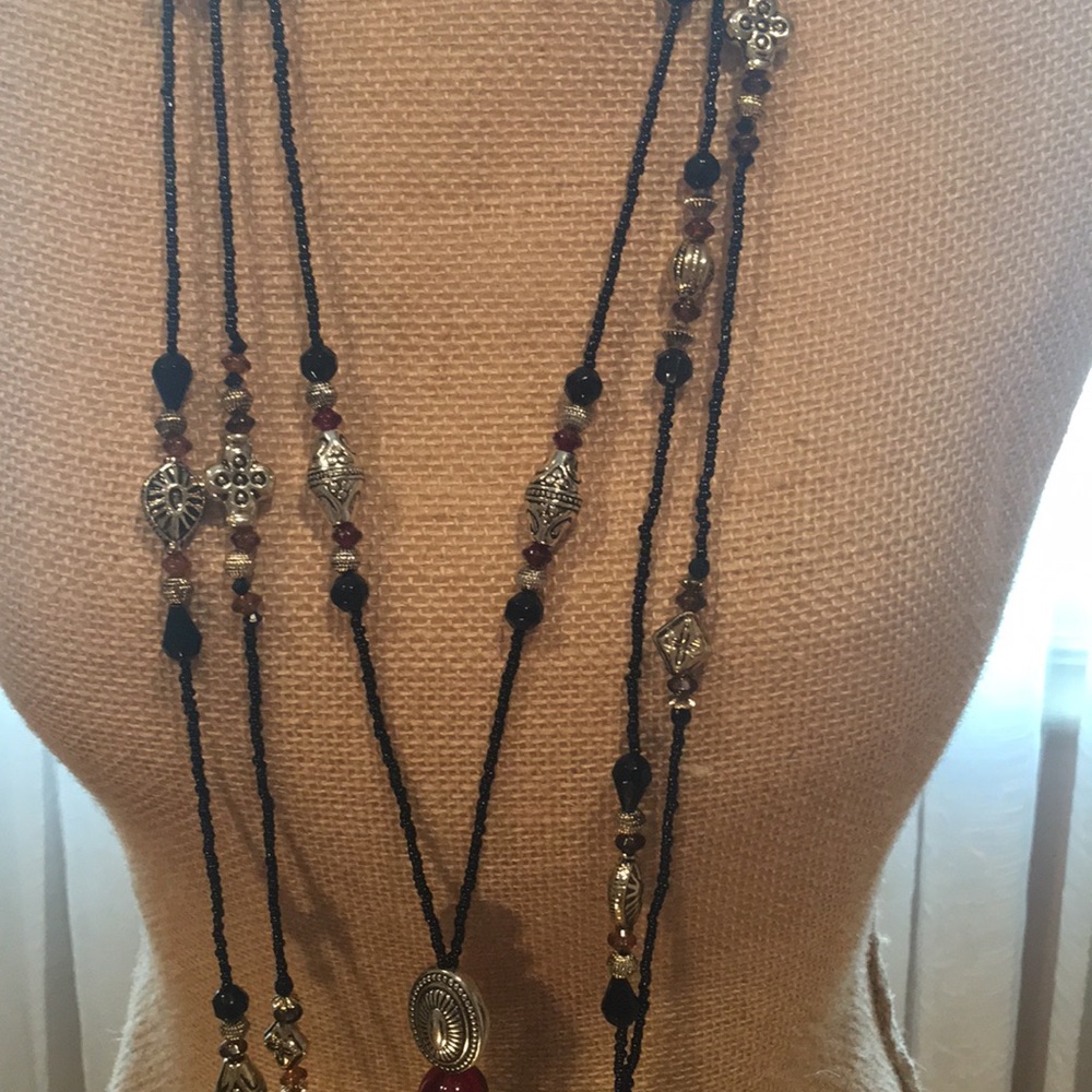 Three long necklace, genuine lucite, great look - Picture 4 of 5